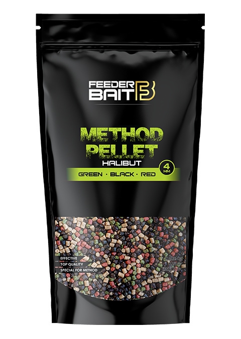 Feeder Bait Pellet Halibut Green BlackRed 4mm 800g