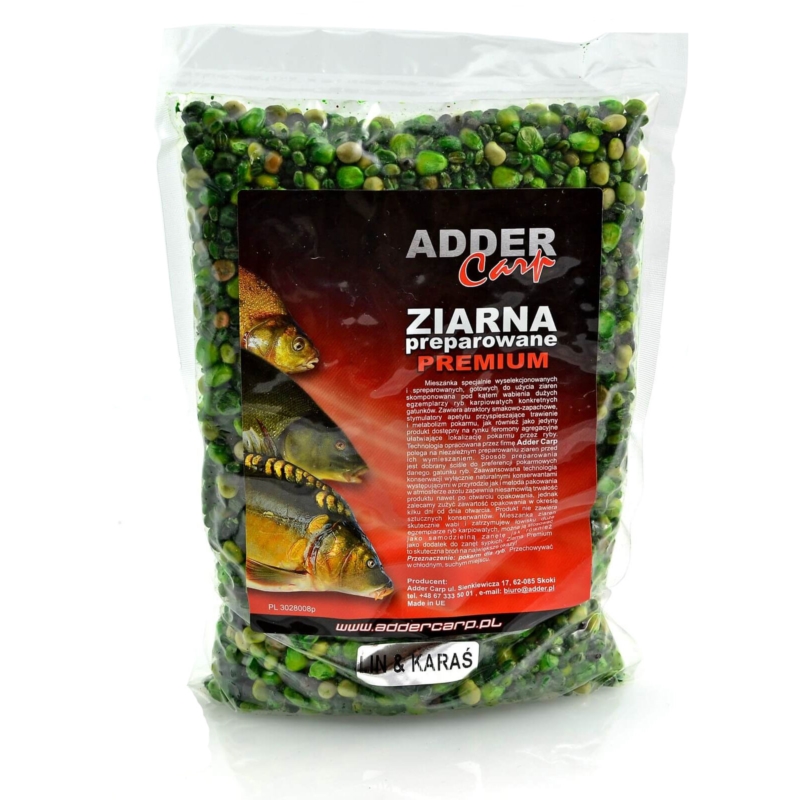 Adder Carp Ziarna Kukurydza Lin Karaś 1kg Adder Carp Ziarna Kukurydza Lin Karaś 1kg