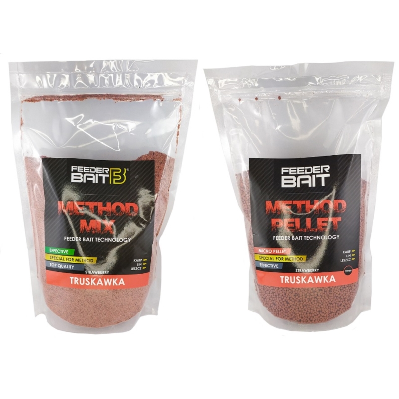 Feeder Bait Zestaw Method Truskawka Mix1