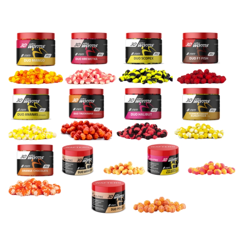 Matchpro Zestaw Top Worm Wafters 8mm 20g Mix1