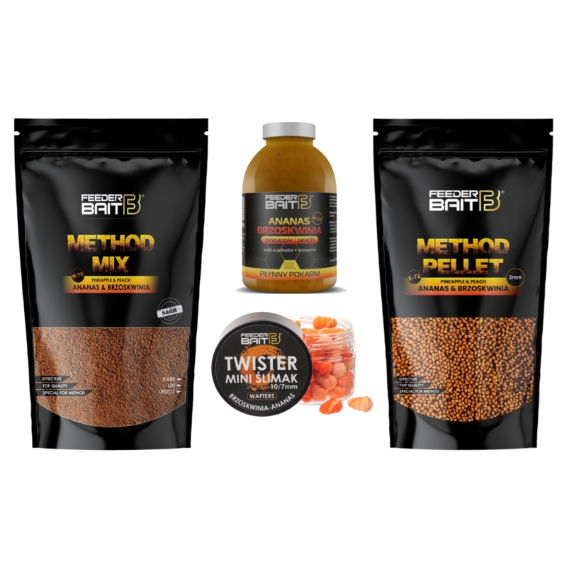 Feeder Bait Zestaw Method Brzoskwinia Ananas Mix2