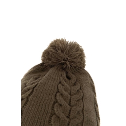 Fox Czapka Zimowa Khaki Knitted Bobble Hat