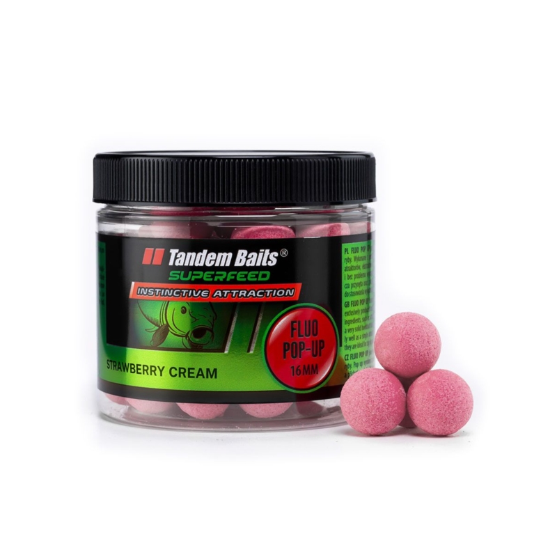 Tandem Baits SF Fluo Pop Up 16mm Truskawka Kremowa