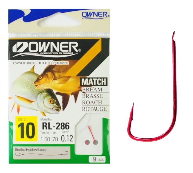 Haczyki Przyponem Owner Sode RL 70cm Nr18 0,08mm