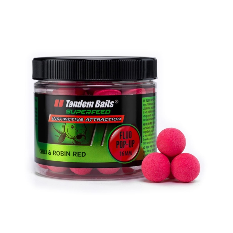 Tandem Baits SF Fluo Pop Up 16mm Chili Robin Red
