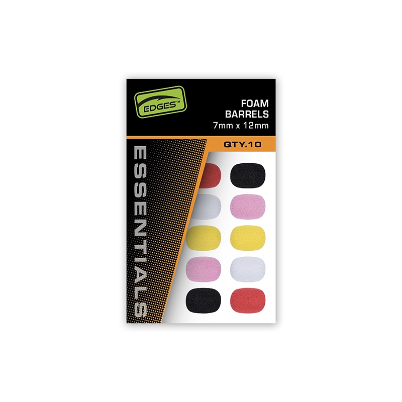 Fox Edges 7mm x 12mm foam barrels  Mixed Color