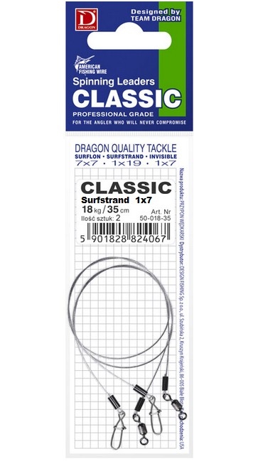 Przypon Surfstrand Classic 1x7 18kg Dragon 35cm
