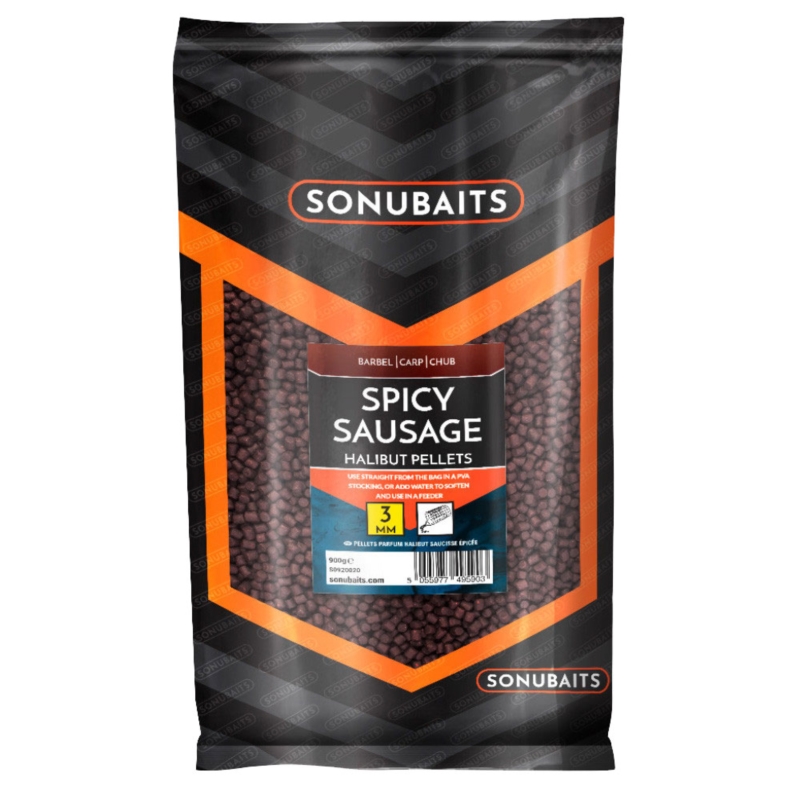 Sonubaits Halibut Pellets 3mm Spicy Sausage 900g