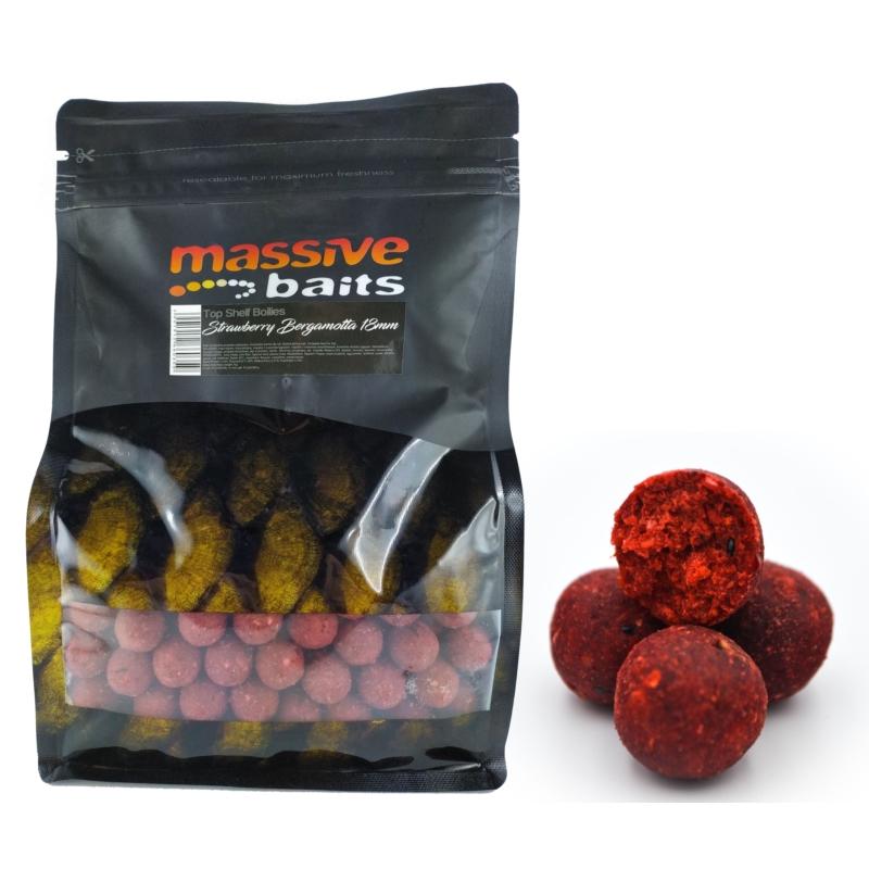 Massive Baits Kulki Strawberry Bergamotta 18mm 1kg