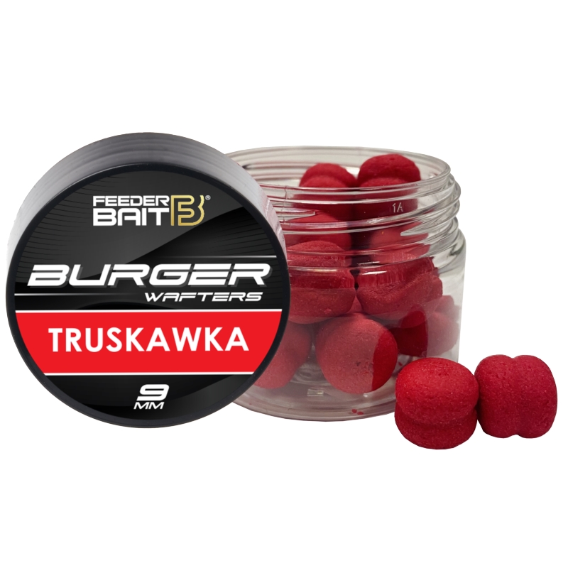 Feeder Bait Fluo Burger Wafters Truskawka 9mm