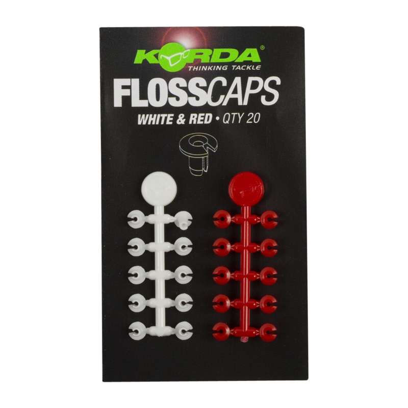 Korda Stopery Floss Caps Biały Czerwony