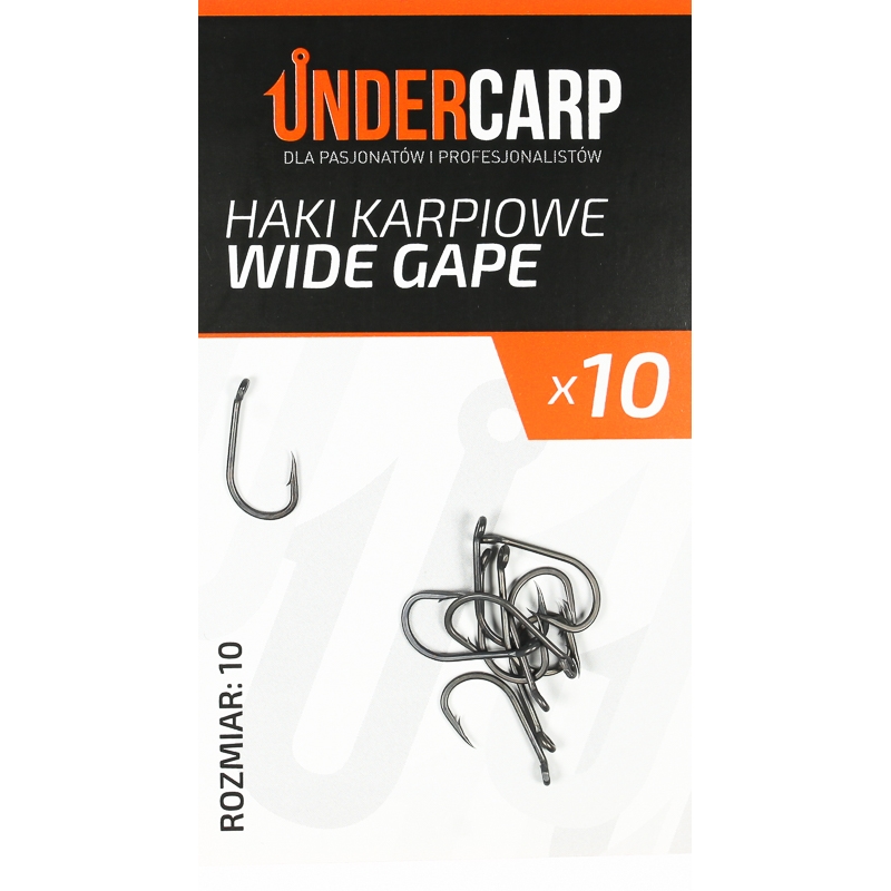 UnderCarp Teflonowe haki karpiowe WIDE GAPE Nr10