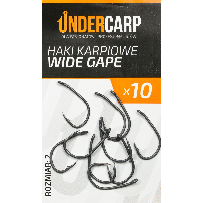 UnderCarp Teflonowe haki karpiowe WIDE GAPE Nr2