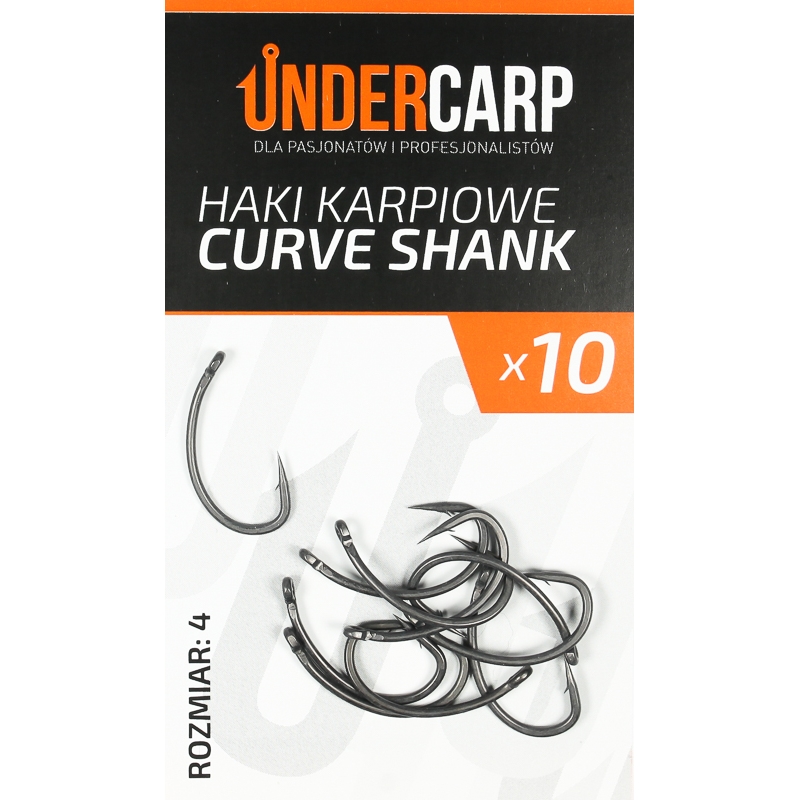 UnderCarp Teflonowe haki karpiowe CURVE SHANK Nr4