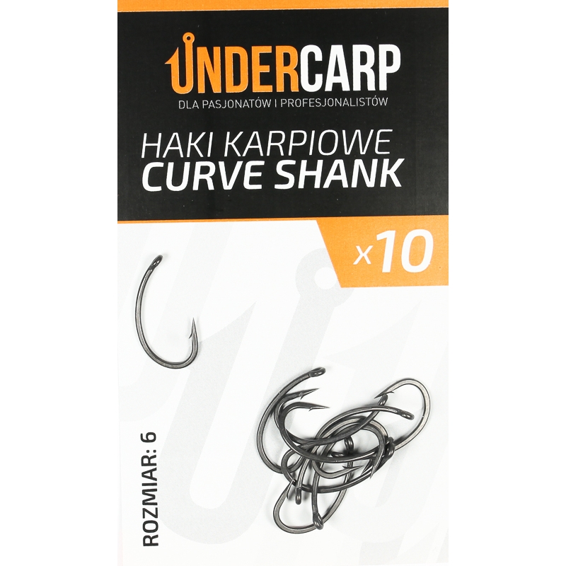 UnderCarp Teflonowe haki karpiowe CURVE SHANK Nr6